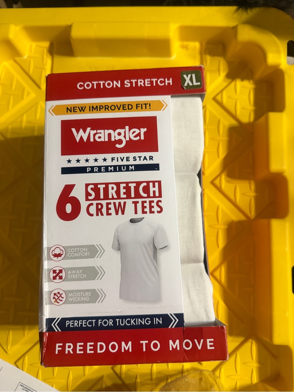 Wrangler White Stretch Crew Tees - 6 Pack